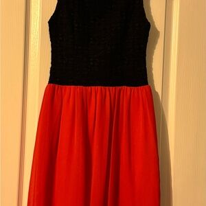 Sweet Storm Black and Red Midi Dress